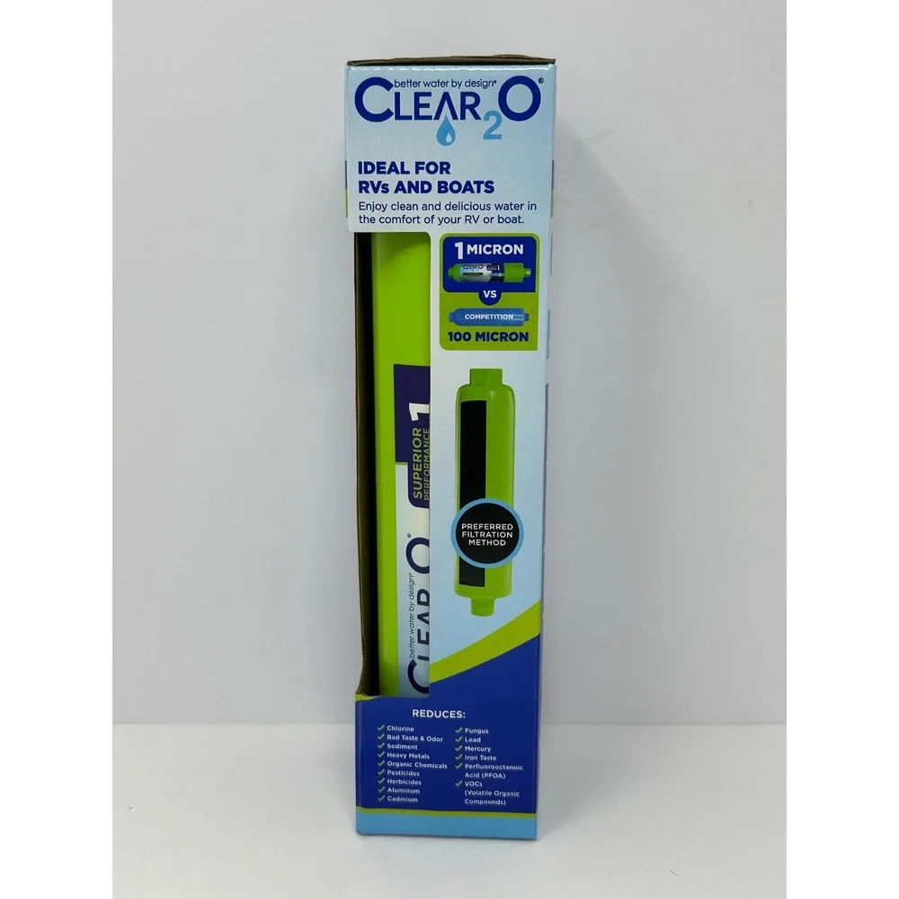 NEW! Clear2O CRV2006 RV and Marine Inline Water Filter X9